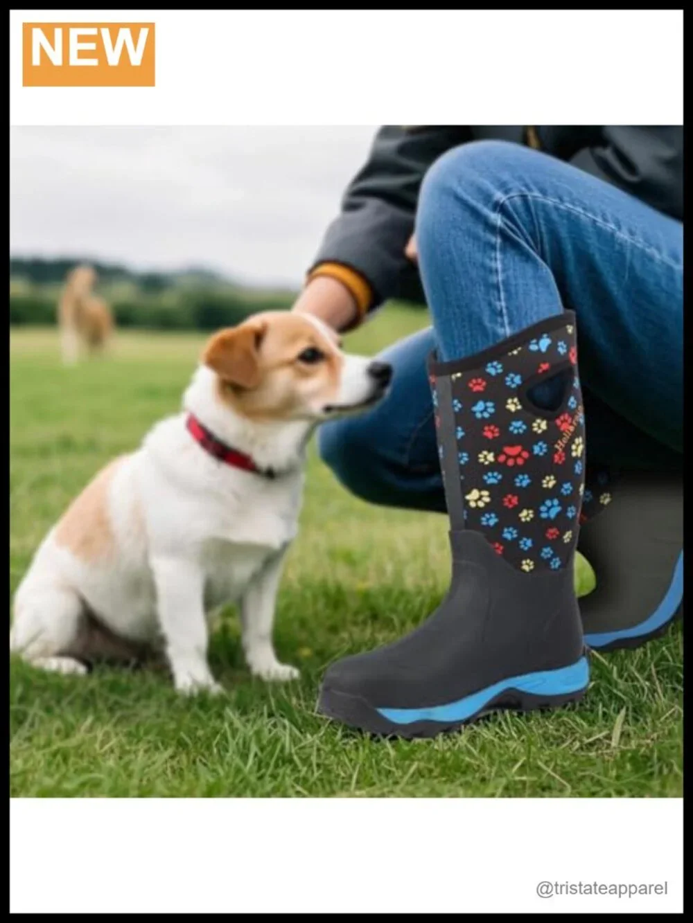 Women's Mid Calf Waterproof Neoprene Rubber Rain Boots Insulated Barn Boots